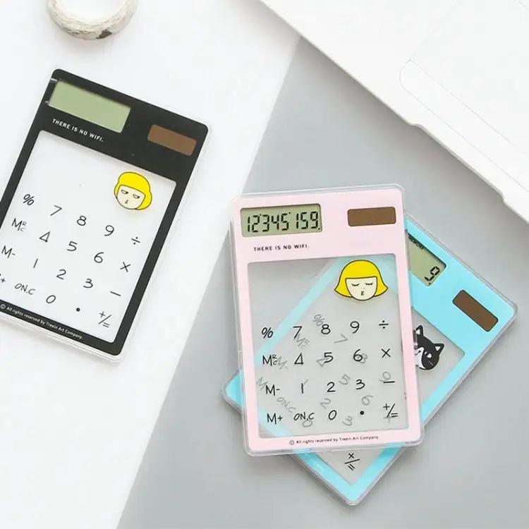 8 Digits LED Screen Calculator with Transparent Touch Pad & Solar Panel Random Color Delivery - 8 Digits Calculator