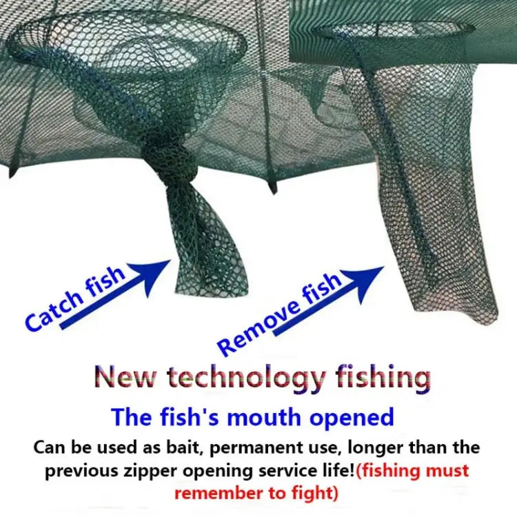8 Holes Automatic Foldable Fishing Net Nylon Shrimp Crab Minnow Trap Fish Cast Net Fishing Tackle 8 Holes - 8 Holes