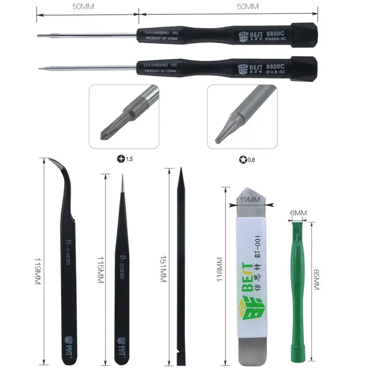 8 in 1 BEST BST-609 Cell Phone Repair Tool Kit Opening Tools BST-609 - BST-609