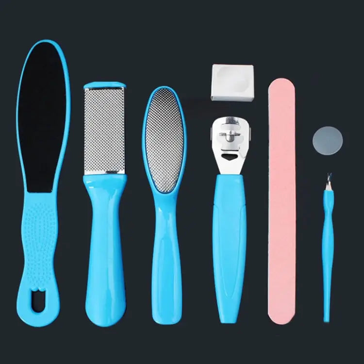 8 in 1 Dead Hard Skin Callus Remover Scraper Pedicure Rasp Tools Portable Cuticle Pusher Nail Foot Care Tool 8 in 1 - 8