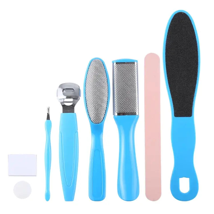 8 in 1 Dead Hard Skin Callus Remover Scraper Pedicure Rasp Tools Portable Cuticle Pusher Nail Foot Care Tool 8 in 1 - 8