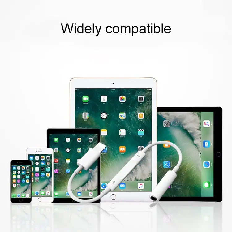 8 Pin Male to 3.5mm Female Headphone Jack Wire Control Bluetooth Audio Adapter Support Music Calls Volume Control