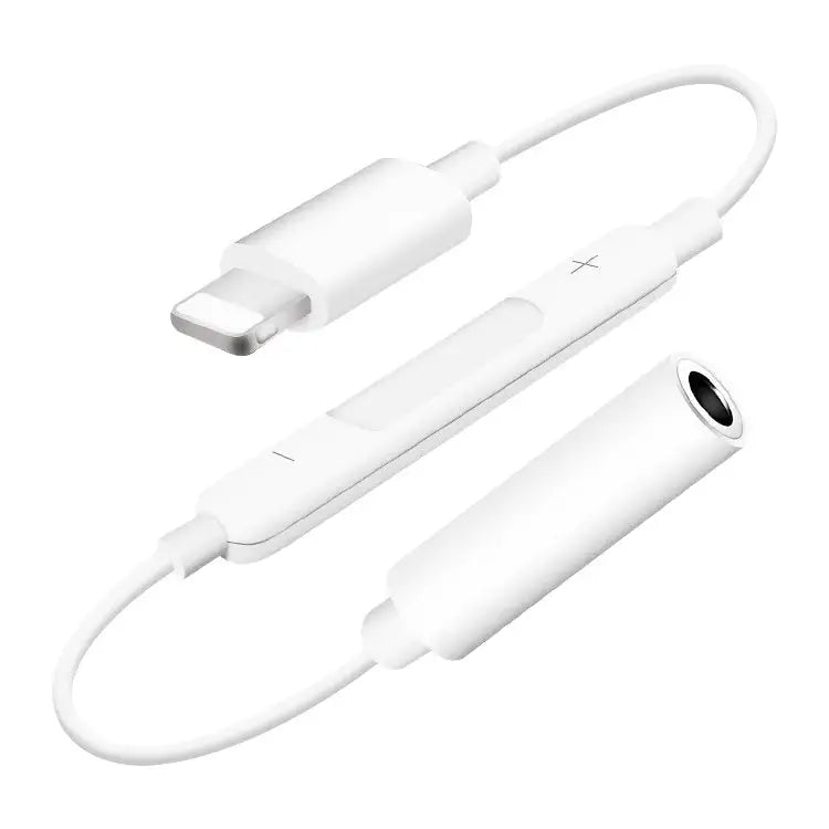 8 Pin Male to 3.5mm Female Headphone Jack Wire Control Bluetooth Audio Adapter Support Music Calls Volume Control