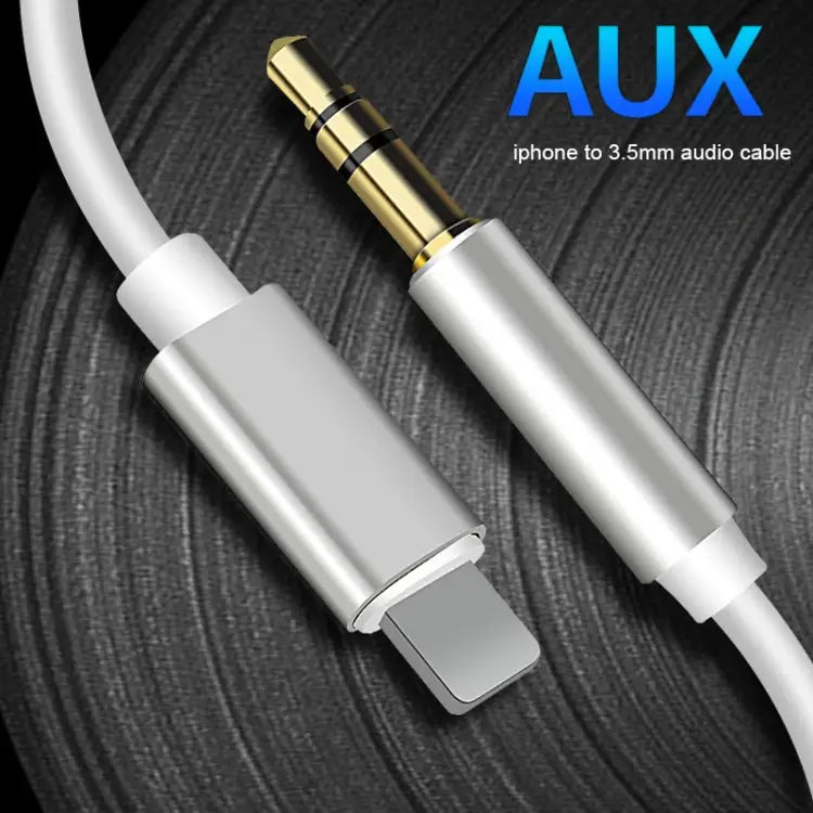 8 Pin to 3.5mm AUX Audio Adapter Cable Length: 1m - White