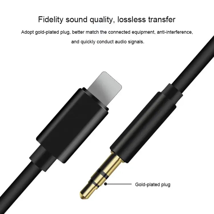 8 Pin to 3.5mm AUX Audio Adapter Cable Length: 1m - White