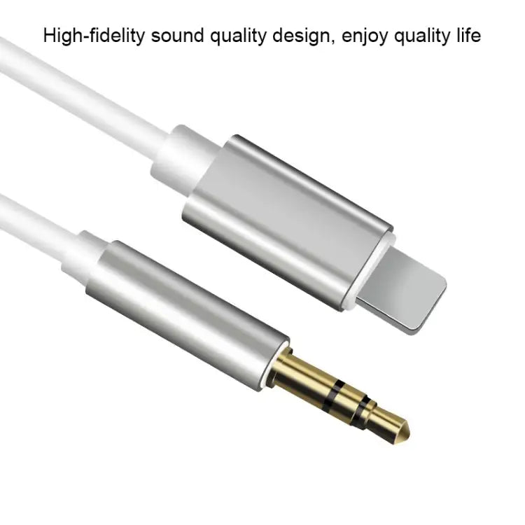 8 Pin to 3.5mm AUX Audio Adapter Cable Length: 1m - White