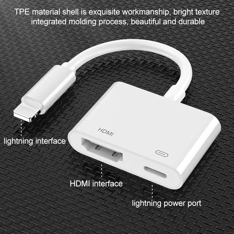 8 Pin to HDMI HDTV Projector Video Adapter Cable for iPhone - For iPhone 8 Pin