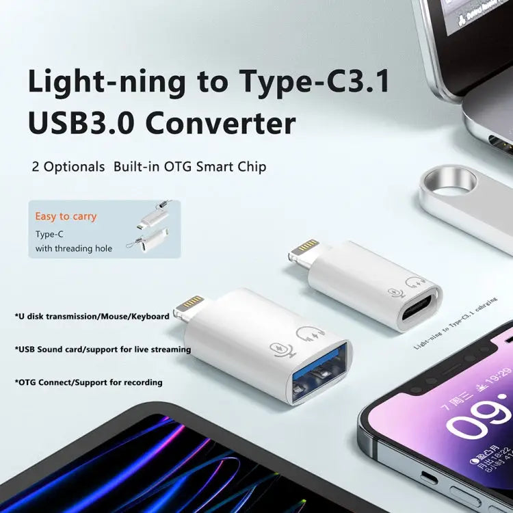 8 Pin to USB-C / Type-C OTG Adapter 8 Pin to USB-C / Type-C - 8 Pin to USB-C / Type-C - Apple Accessories