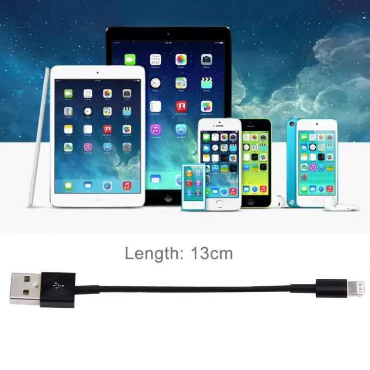 8 Pin to USB Sync Data / Charging Cable Cable Length: 13cm