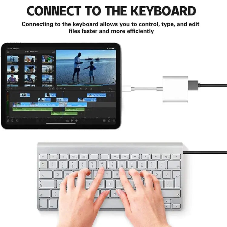 8 Pin To USB2.0 + 8 Pin Interface OTG Sdapter Support IOS System