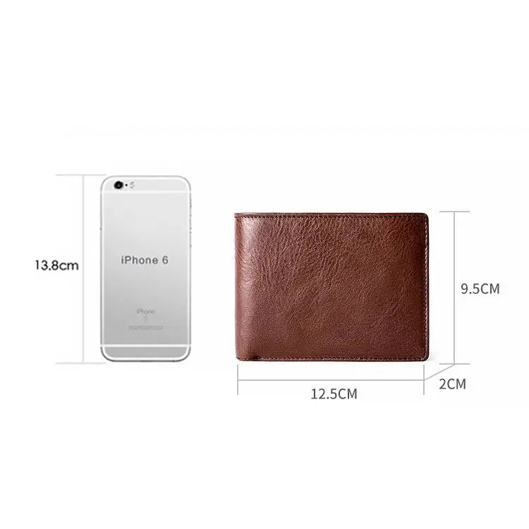 8016 Retro Cowhide Leather Multiple Card Slots Wallet for Men with Removable Card Holder 8016 - 8016