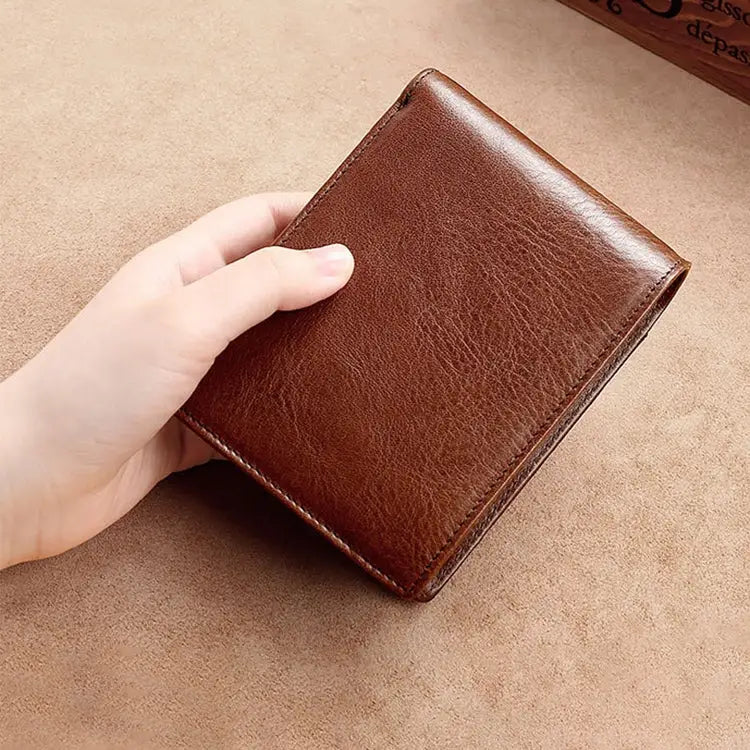 8016 Retro Cowhide Leather Multiple Card Slots Wallet for Men with Removable Card Holder 8016 - 8016