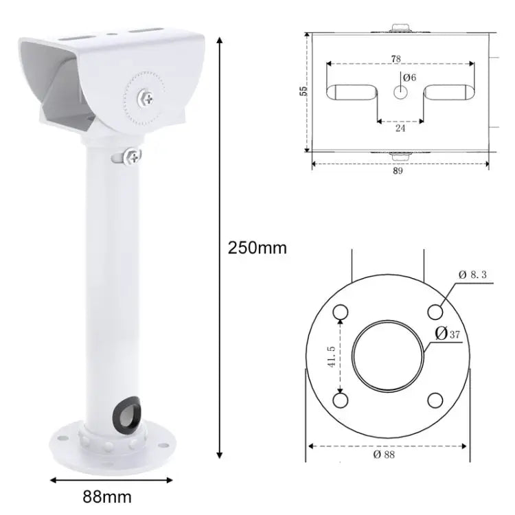 805 Aluminum Alloy 25cm Universal Camera Monitoring Bracket Support Wall Mounted Bracket for Video Camera