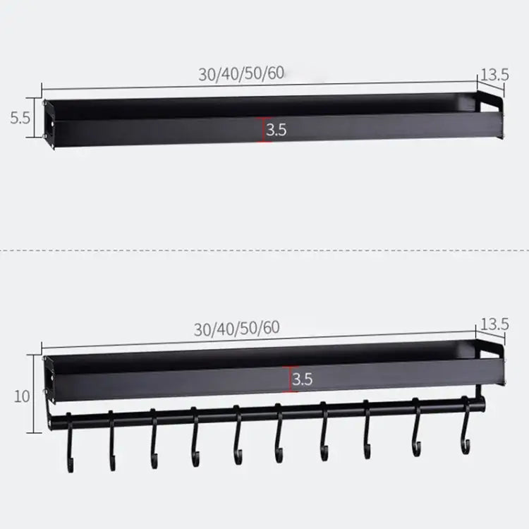 80cm Kitchen Multi-function Wall Hanging Holder Seasoning Storage Rack 80cm(Silver) - 80cm(Silver)