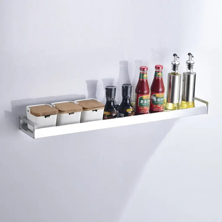80cm Kitchen Multi-function Wall Hanging Holder Seasoning Storage Rack 80cm(Silver) - 80cm(Silver)