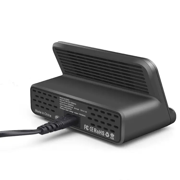 828W 7 in 1 60W QC 3.0 USB Interface + 4 USB Ports + USB-C / Type-C Interface + Wireless Charging Multi-function