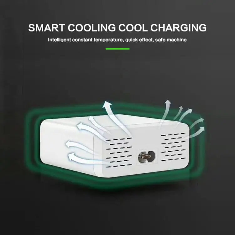 899 30W QC 3.0 6 USB Ports Fast Charger with LCD Digital Display EU Plug - 899