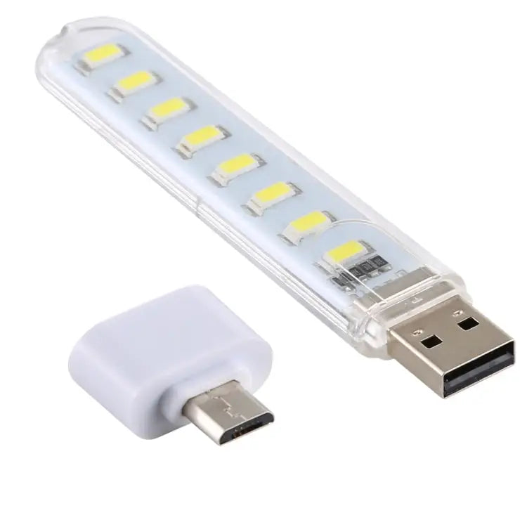 8LEDs 5V 200LM USB LED Book Light Portable Night Light with Micro Adapter with Micro Adapter