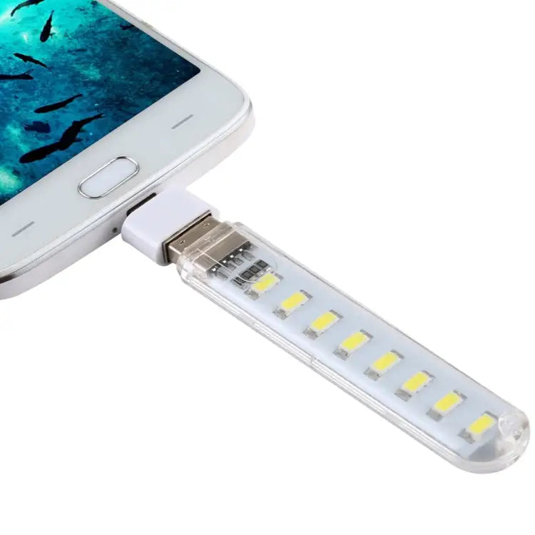 8LEDs 5V 200LM USB LED Book Light Portable Night Light with Micro Adapter with Micro Adapter