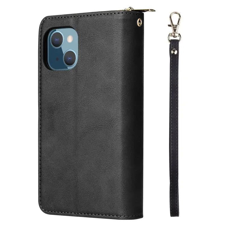 9 Card Slots Zipper Wallet Bag Leather Phone Case For iPhone 13 mini For iPhone 13 For iPhone 13 Pro For iPhone 13 Pro