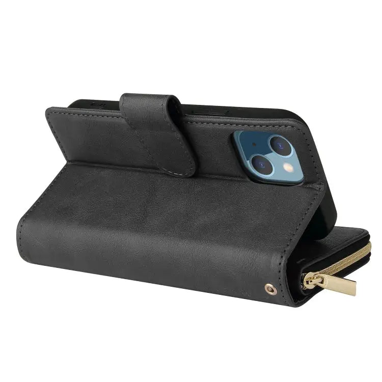 9 Card Slots Zipper Wallet Bag Leather Phone Case For iPhone 13 mini For iPhone 13 For iPhone 13 Pro For iPhone 13 Pro