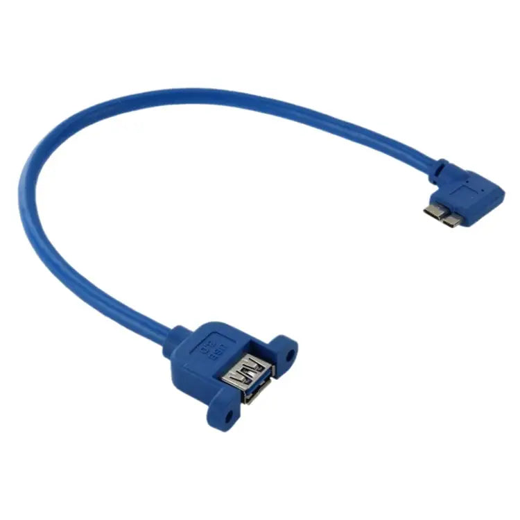 90 Degree Left Turn USB 3.0 Micro-B Male to USB 3.0 Female OTG Cable for Tablet / Portable Hard Drive Length: 30cm