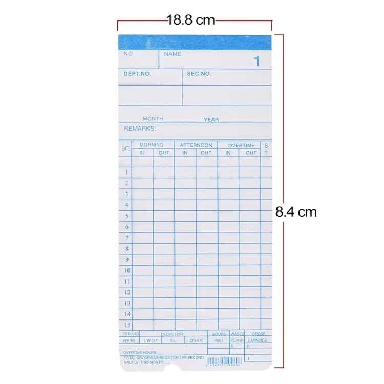 90 PCS Paper Time Card - Paper Time Card