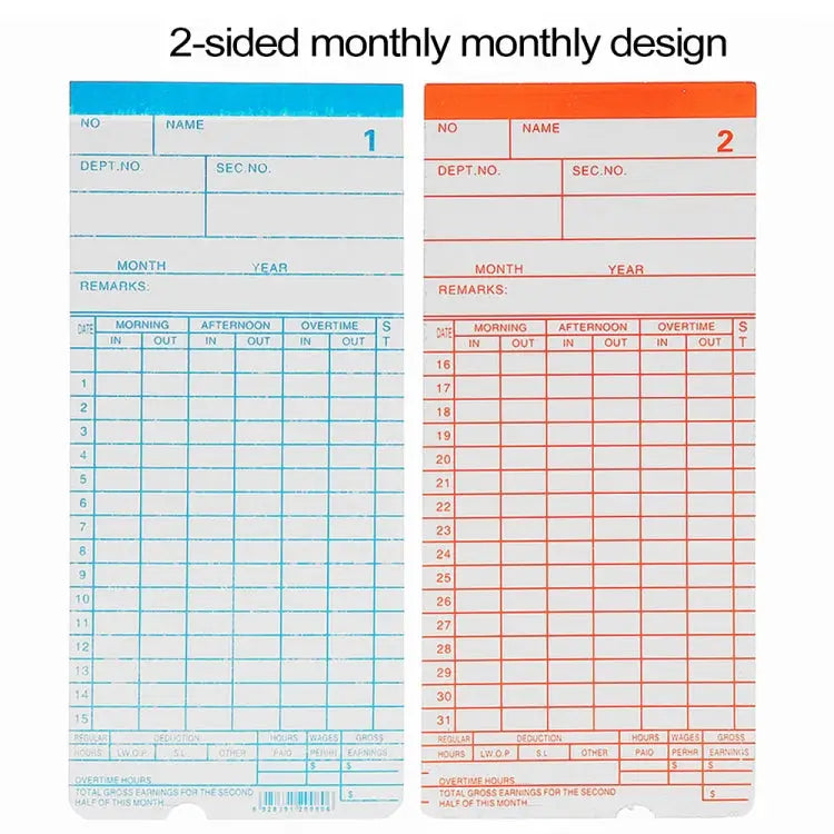 90 PCS Paper Time Card - Paper Time Card