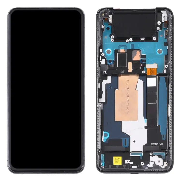 90Hz AMOLED Material LCD Screen and Digitizer Full Assembly with Frame for Asus Zenfone 7 Pro / Zenfone 7 ZS670KS