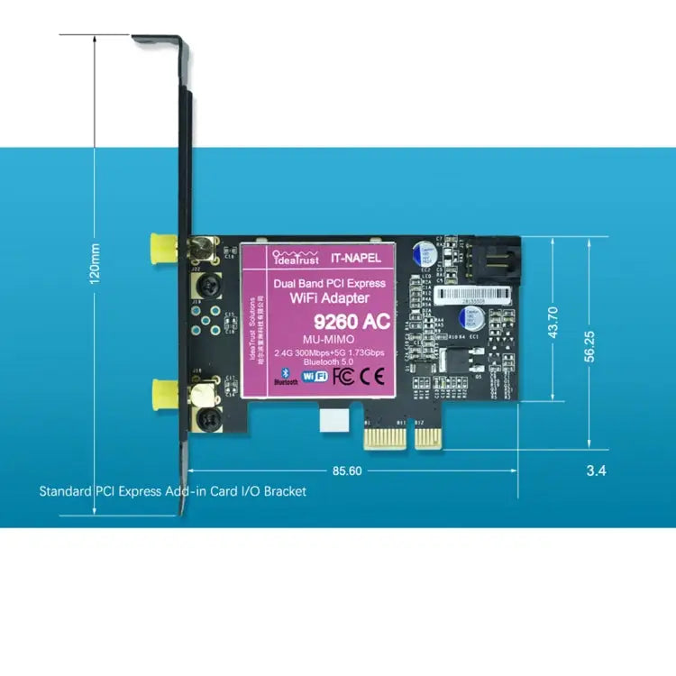 9260NGW Brand New for Intel Dual Band Wireless-AC 9260AC Bluetooth 5.0 5G 1730Mbps Wifi Network Card PK 8265 / 7260