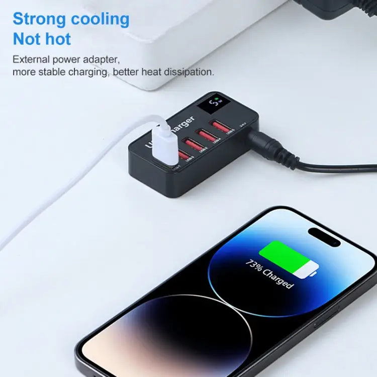 988A Multi-function DC 12V 5 Ports USB Digital Display Fast Charger - 988A