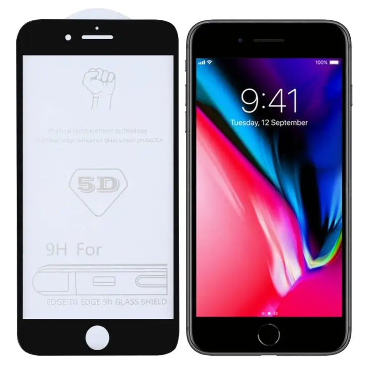 9H 5D Full Glue Full Screen Tempered Glass Film for iPhone 7 Plus / 8 Plus - For iPhone 7 Plus / 8 Plus (1 PC)