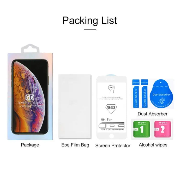 9H 5D White Full Glue Full Screen Tempered Glass Film for iPhone 6 / 6s - For iPhone 6 / 6s (White) (1 PC)