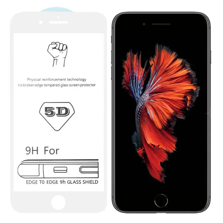 9H 5D White Full Glue Full Screen Tempered Glass Film for iPhone 6 / 6s - For iPhone 6 / 6s (White) (1 PC)