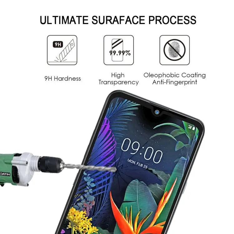 9H Full Screen Tempered Glass Film for LG X6 (2019) / Q60 / K50 For LG X6 (2019) / Q60 / K50 (1 PCS) - For LG X6 (2019)