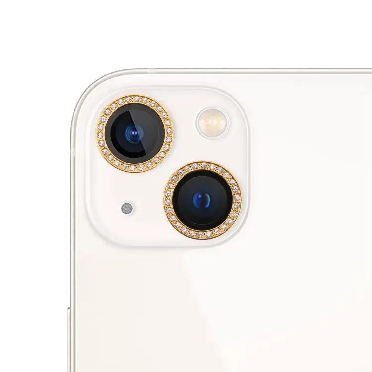 9H Point Drill Camera Lens Protector Circle For iPhone 13 - For iPhone 13 / Gold - Apple Accessories