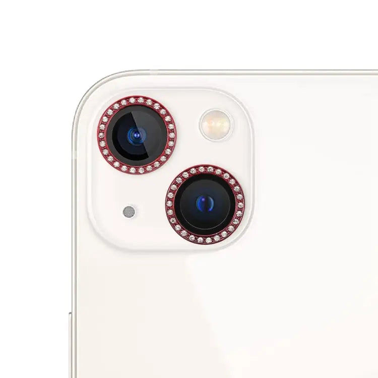 9H Point Drill Camera Lens Protector Circle For iPhone 13 - For iPhone 13 / Red - Apple Accessories