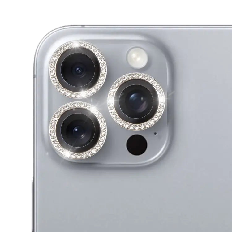 9H Point Drill Camera Lens Protector Ring For iPhone 16 Pro / 16 Pro Max - For iPhone 16 Pro / 16 Pro Max / Silver