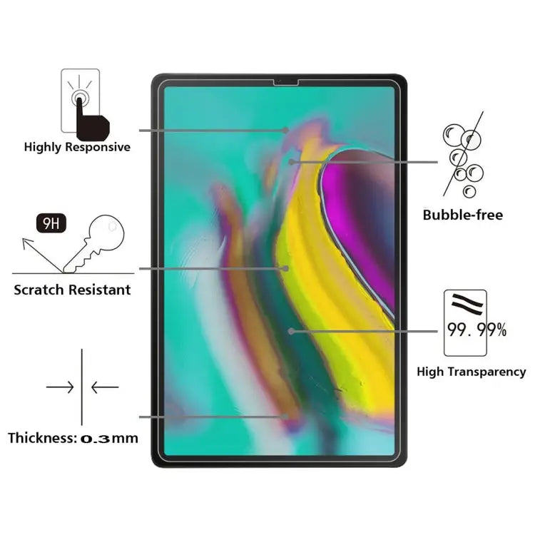 9H Surface Hardness Anti-fingerprint Explosion-proof Tempered Glass Film for Galaxy Tab A 10.1 (2019) For Galaxy Tab