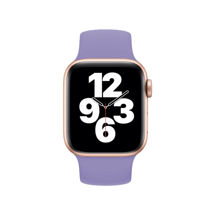 For Apple Watch Series 10 42mm / 9&8&7 41mm / SE 3&SE 2&6&SE&5&4 40mm / 3&2&1 38mm Solid Color Elastic Silicone Watch Band, Size:L 156mm