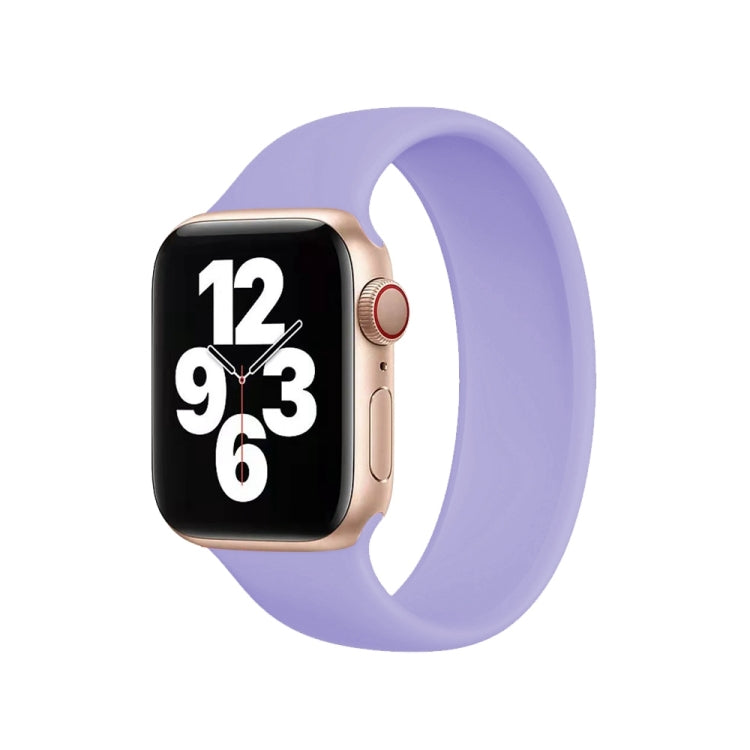 For Apple Watch Series 10 42mm / 9&8&7 41mm / SE 3&SE 2&6&SE&5&4 40mm / 3&2&1 38mm Solid Color Elastic Silicone Watch Band, Size:L 156mm