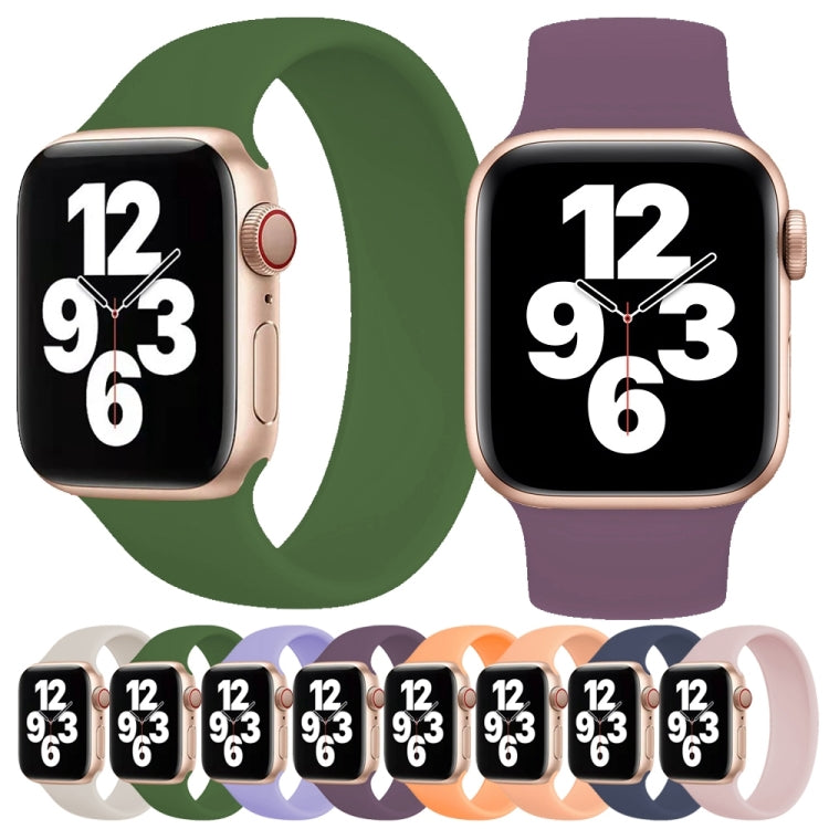 For Apple Watch Ultra 49mm&Watch Ultra 2 49mm / Series 10 46mm / 9&8&7 45mm / SE 3&SE 2&6&SE&5&4 44mm / 3&2&1 42mm Solid Color Elastic Silicone Watch Band, Size:S 130mm