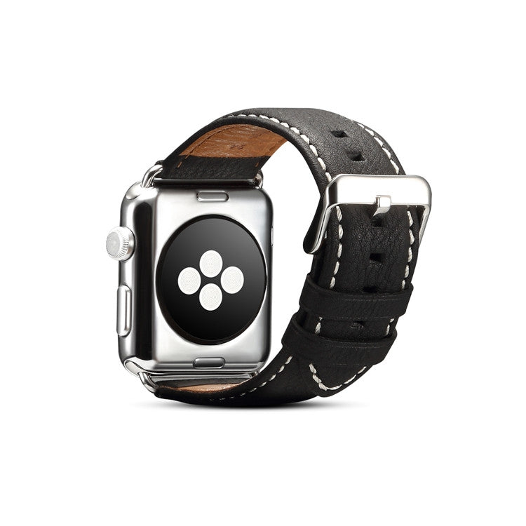 Denior Environmental Luxury Car Watch Leather Watch Band for Apple Watch Ultra 49mm&Watch Ultra 2 49mm / Series 10 46mm / 9&8&7 45mm / SE 3&SE 2&6&SE&5&4 44mm / 3&2&1 42mm