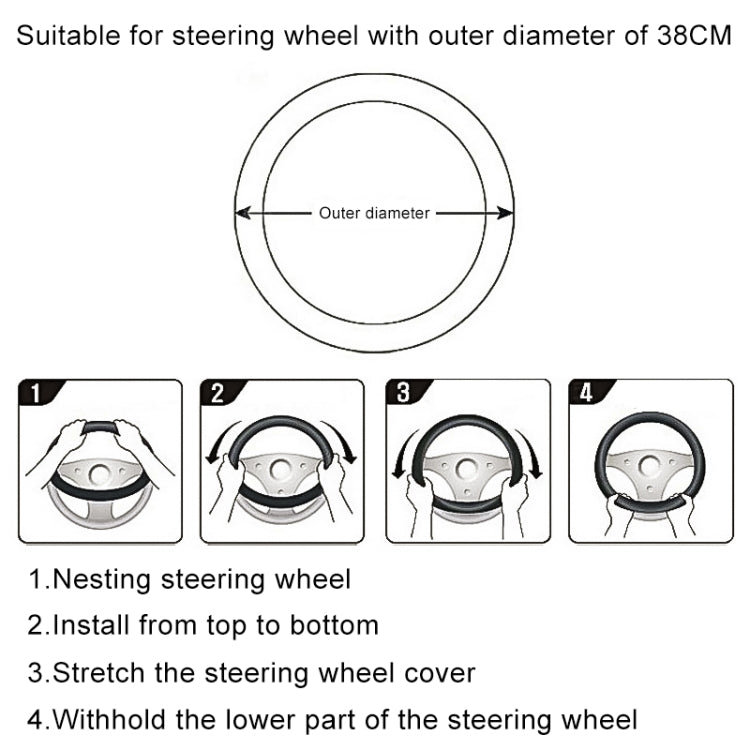 Sandwich Steering Wheel Cover, Grey and white glue#38cm, Beige and white glue#38cm, Red and white glue#38cm, Black and white glue#38cm