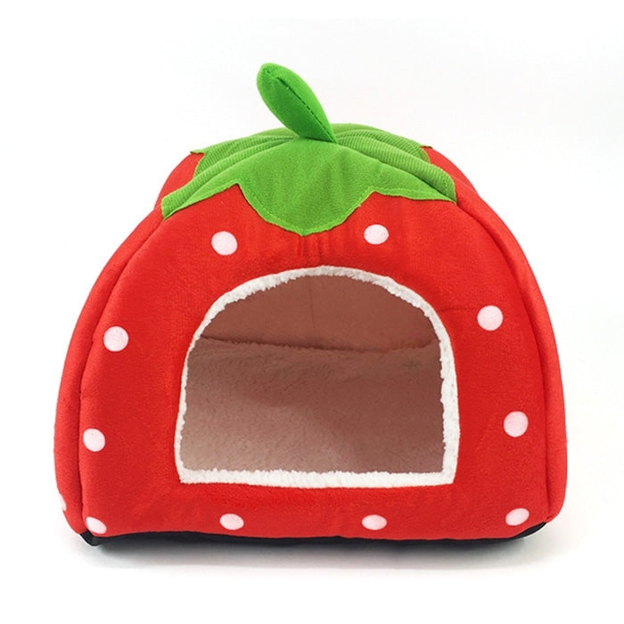 Strawberry Shaped Foldable Short Plush Pet House Nest, Size: L, Purple, Size L, Red, Size L, Pink, Size L