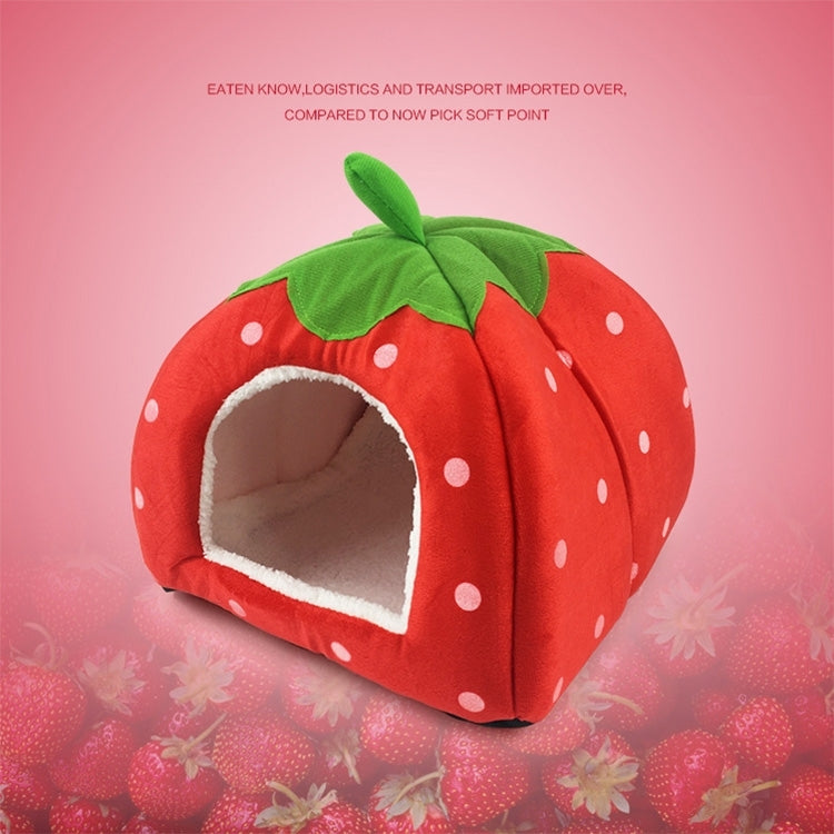 Strawberry Shaped Foldable Short Plush Pet House Nest, Size: L, Purple, Size L, Red, Size L, Pink, Size L