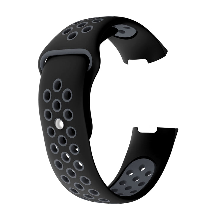 Two-color Round Hole Silicone Watch Band for Fitbit Charge 3, Watch Band Size:145-210mm