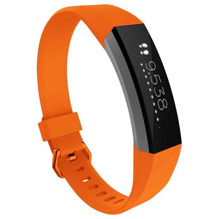 Solid Color Silicone Watch Band for FITBIT Alta / HR, Size: L(Brown), L