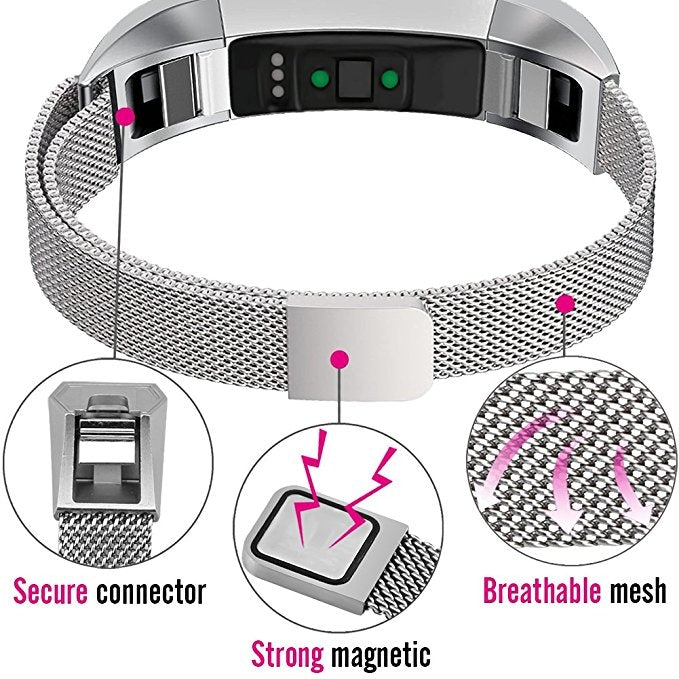 Stainless Steel Magnet Watch Band for FITBIT Alta,Size:Small,130-170mm