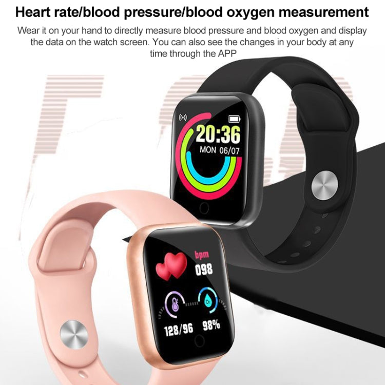 Y68 1.44 inch Smart Watch, Support Heart Rate Blood Pressure Blood Oxygen Monitoring, Y68 Pink